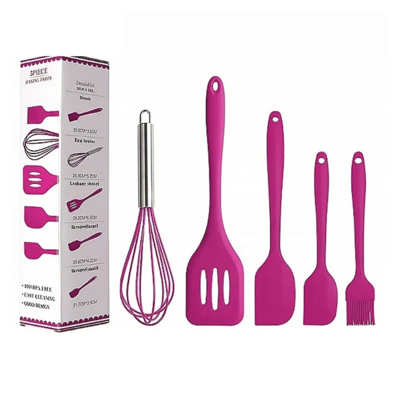 Conjunto Completo de Utensílios de Cozinha – 5 Peças em Silicone