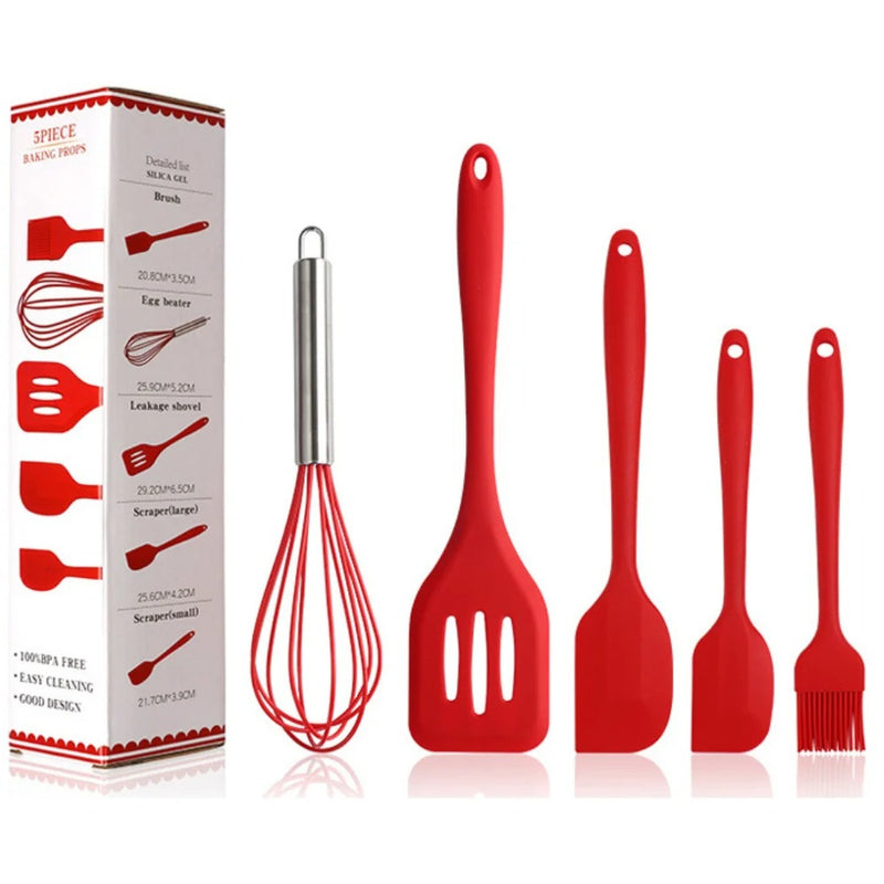 Conjunto Completo de Utensílios de Cozinha – 5 Peças em Silicone