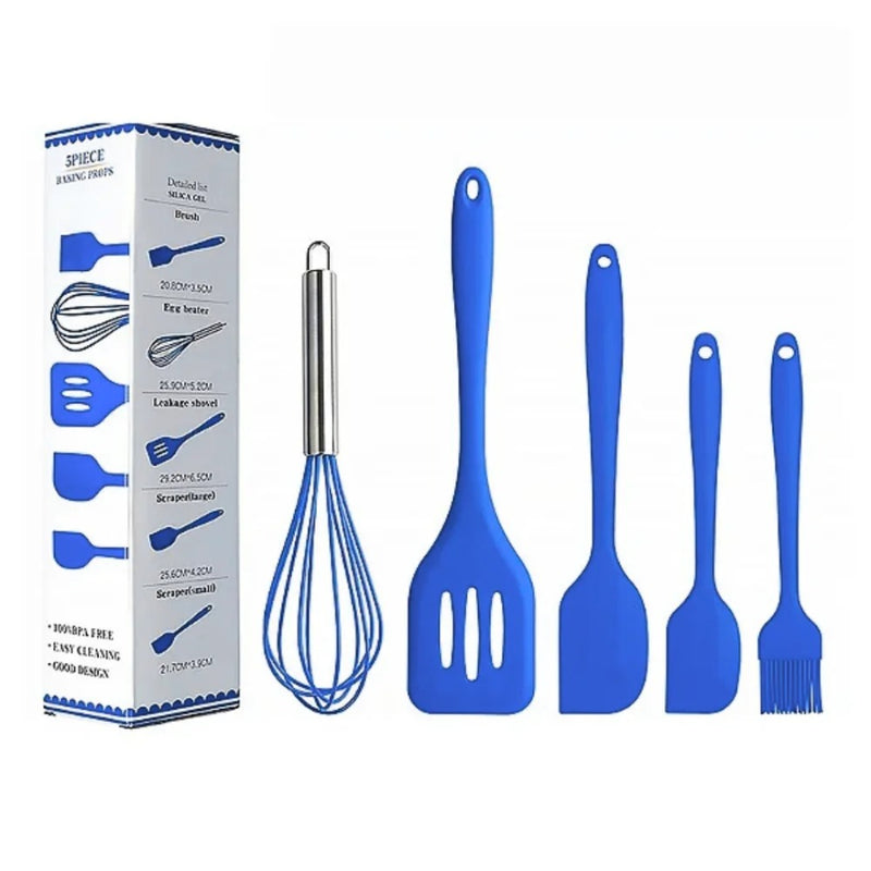 Conjunto Completo de Utensílios de Cozinha – 5 Peças em Silicone