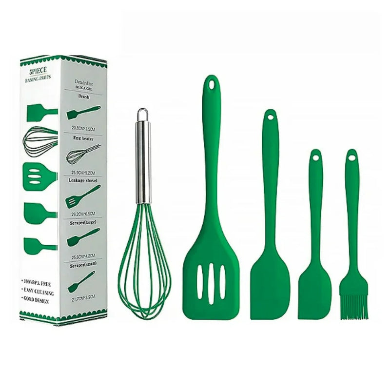Conjunto Completo de Utensílios de Cozinha – 5 Peças em Silicone