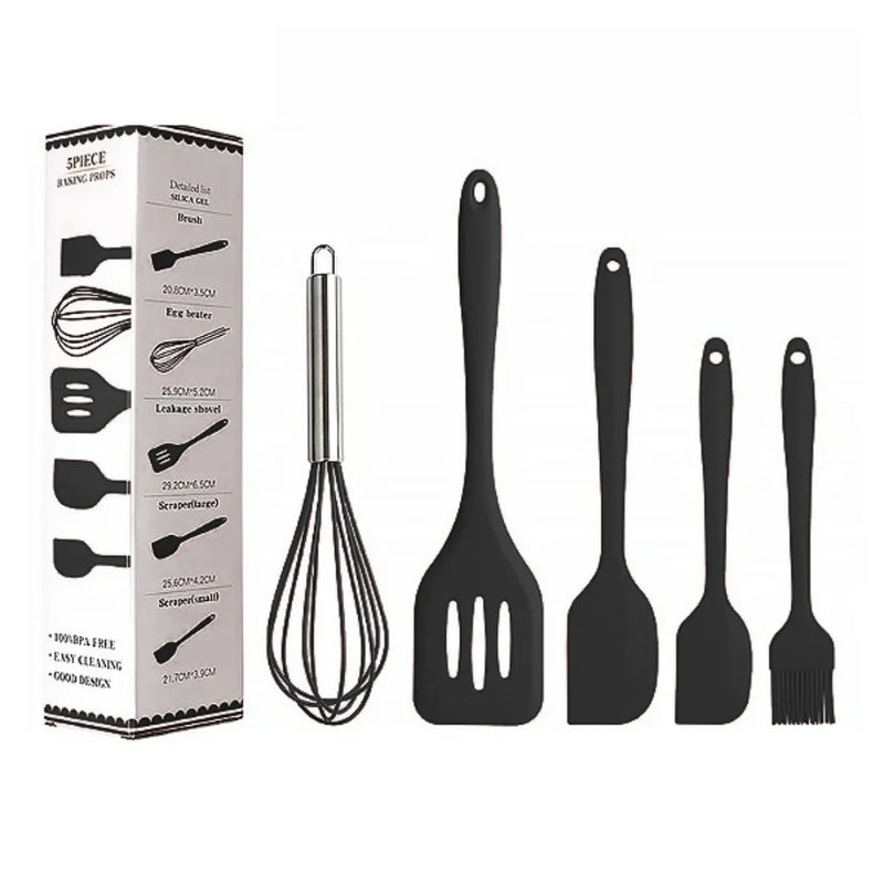 Conjunto Completo de Utensílios de Cozinha – 5 Peças em Silicone